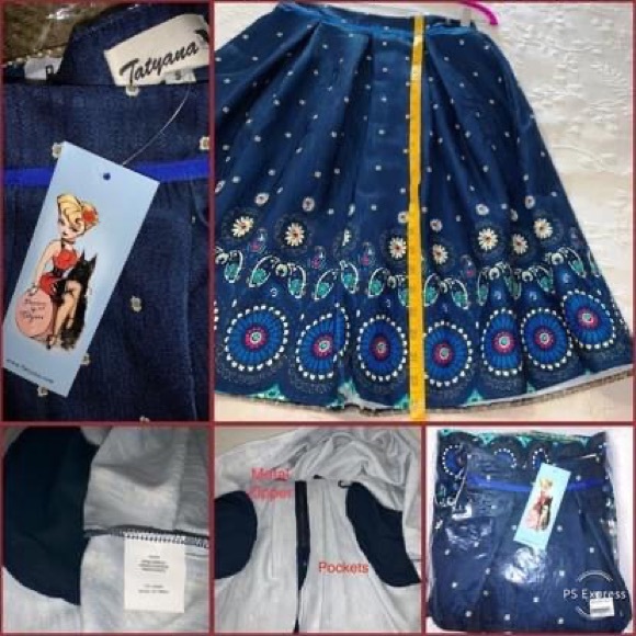 Tatyana Arabian Nights Retro 1950s Pinup Full Skirt Small NWT - Picture 5 of 6